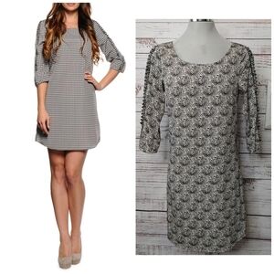 MAISON Scotch embroidered sleeve shift dress S